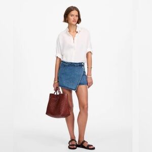 Madewell Denim Micro Mini Skort Dark Blue Sz 31